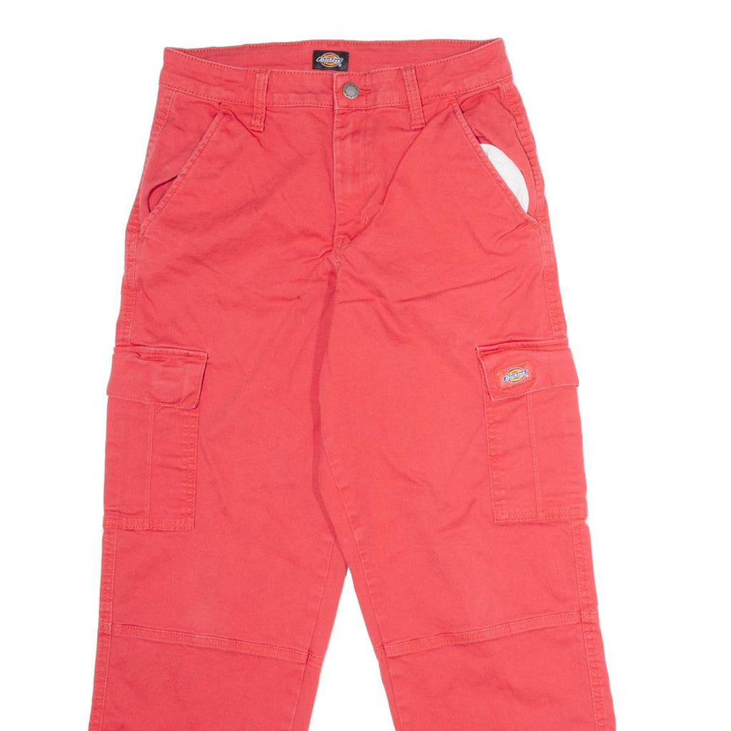 DICKIES Workwear Cargo Womens Twill Trousers Red Regular Straight W26 L28