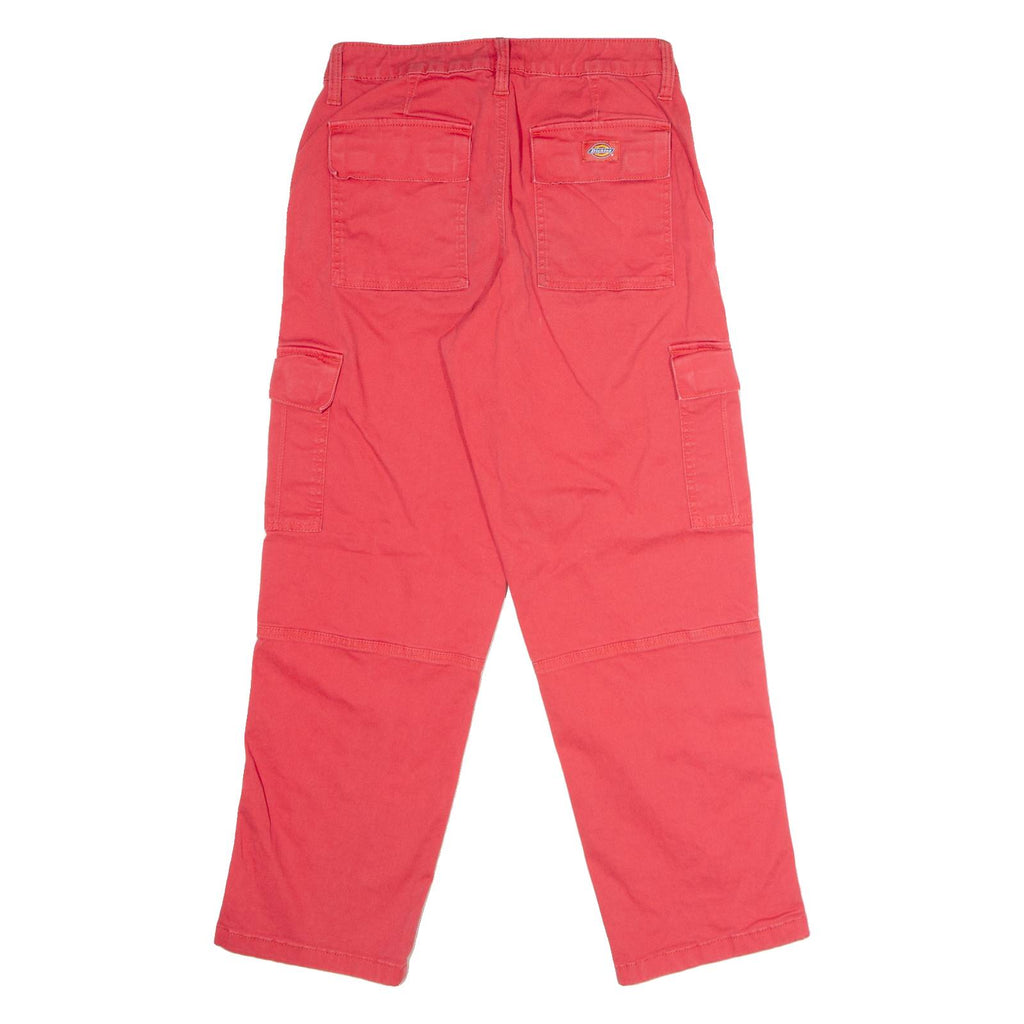 DICKIES Workwear Cargo Womens Twill Trousers Red Regular Straight W26 L28