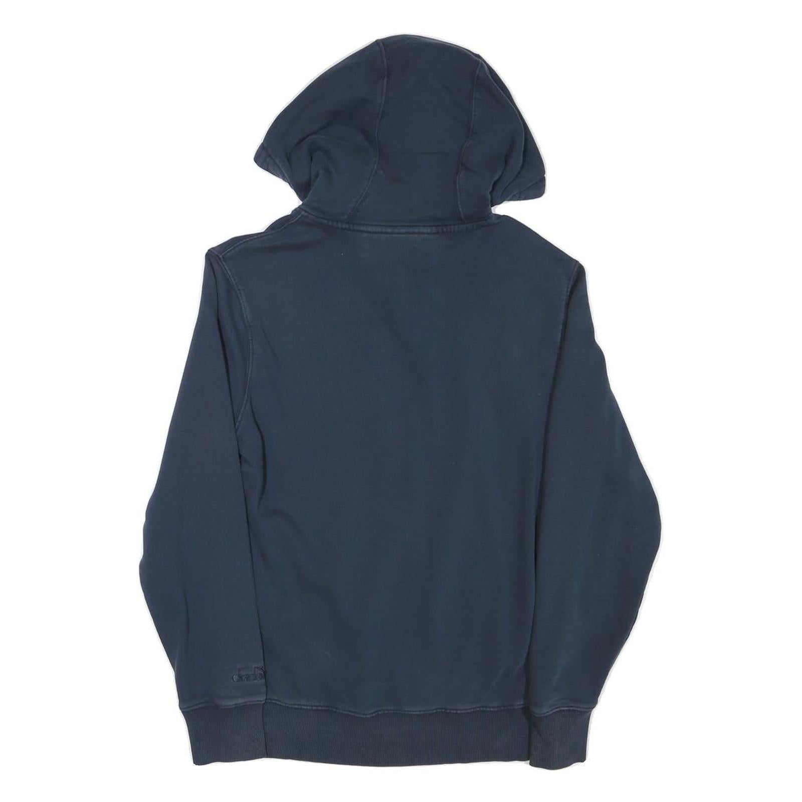 DIADORA Mens Navy Blue & Red Cotton Blend Pullover Hoodie M Logo Front