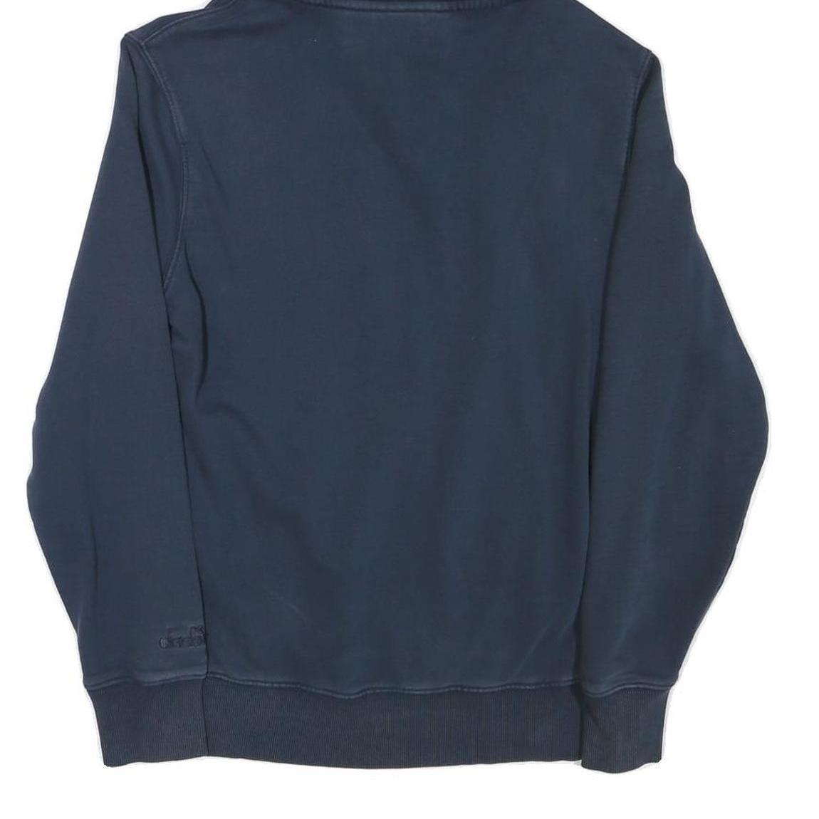 DIADORA Mens Navy Blue & Red Cotton Blend Pullover Hoodie M Logo Front