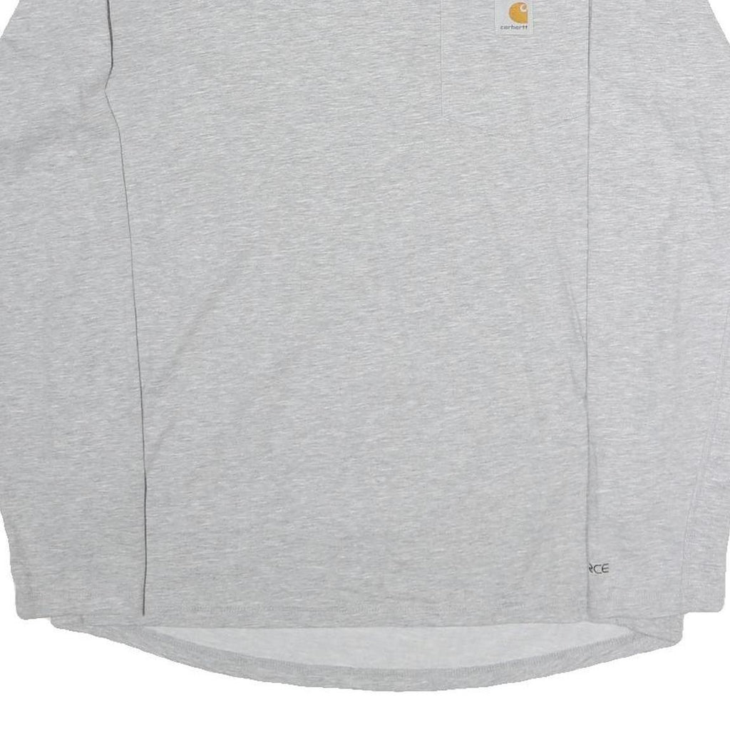 CARHARTT Mens Grey Long Sleeve Crew Neck Pocket T-Shirt M Casual Workwear