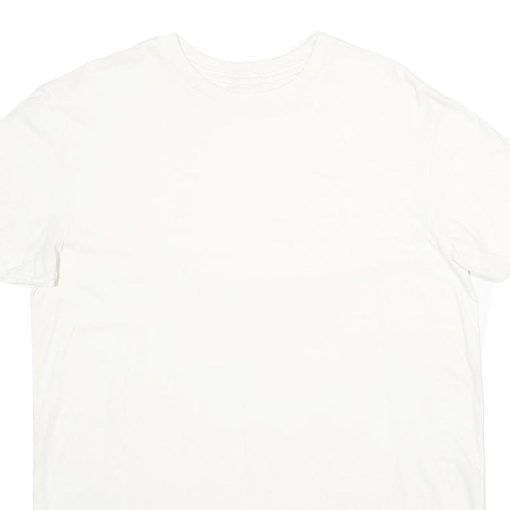 GAP Mens White Plain T-Shirt L Short Sleeve Crew Neck Cotton Summer Casual