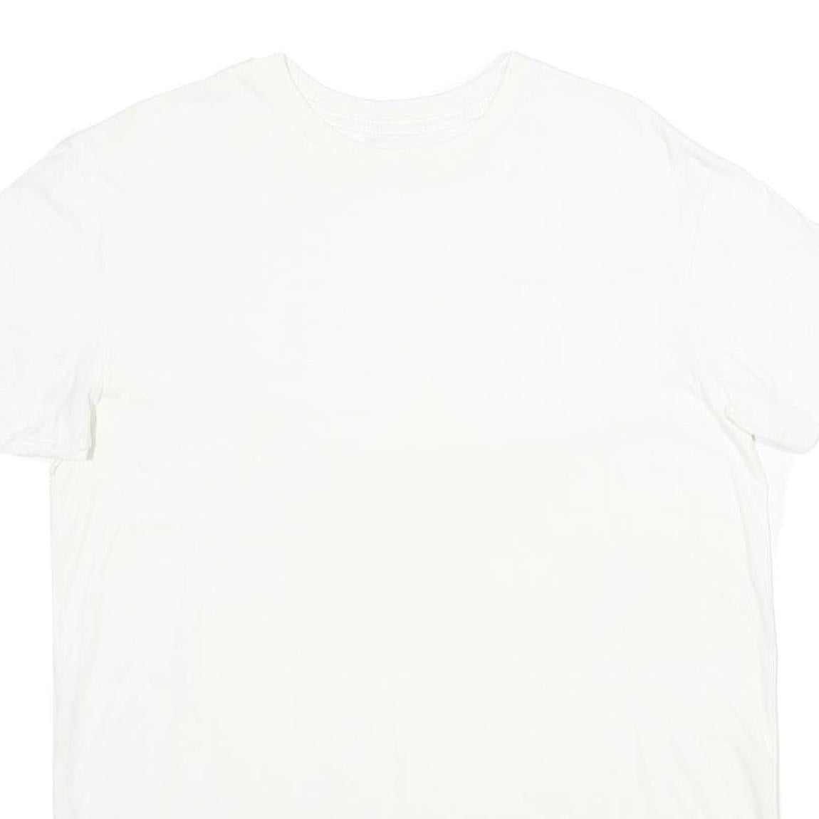 GAP Mens White Plain T-Shirt L Short Sleeve Crew Neck Cotton Summer Casual