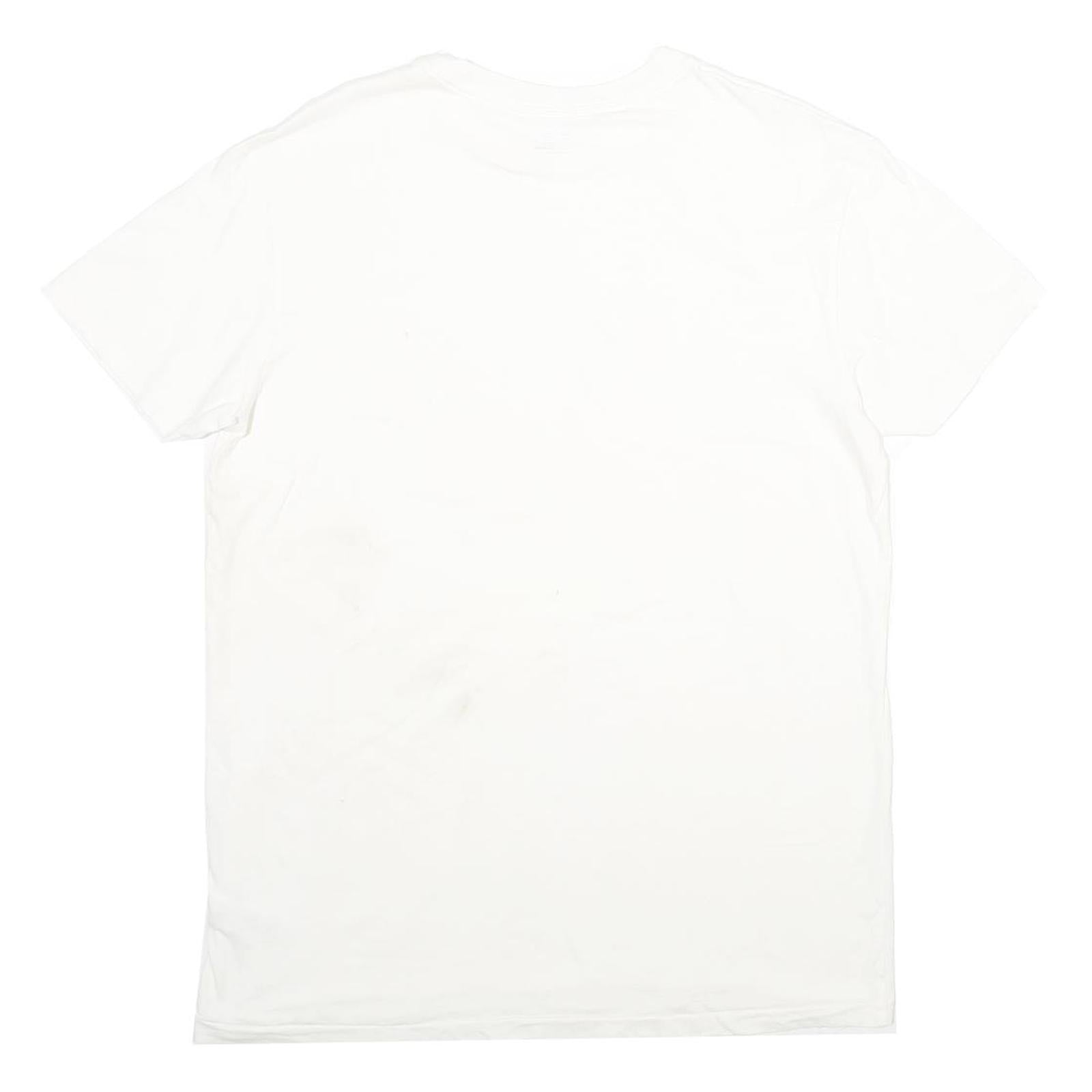 GAP Mens White Plain T-Shirt L Short Sleeve Crew Neck Cotton Summer Casual