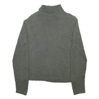 WOOLRICH Womens Grey Plain Cotton Jumper Roll Neck Basic Knit L Casual Comfort