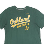 NIKE Mens Green Oakland Baseball XL Short Sleeve Crew Neck Cotton T-Shirt