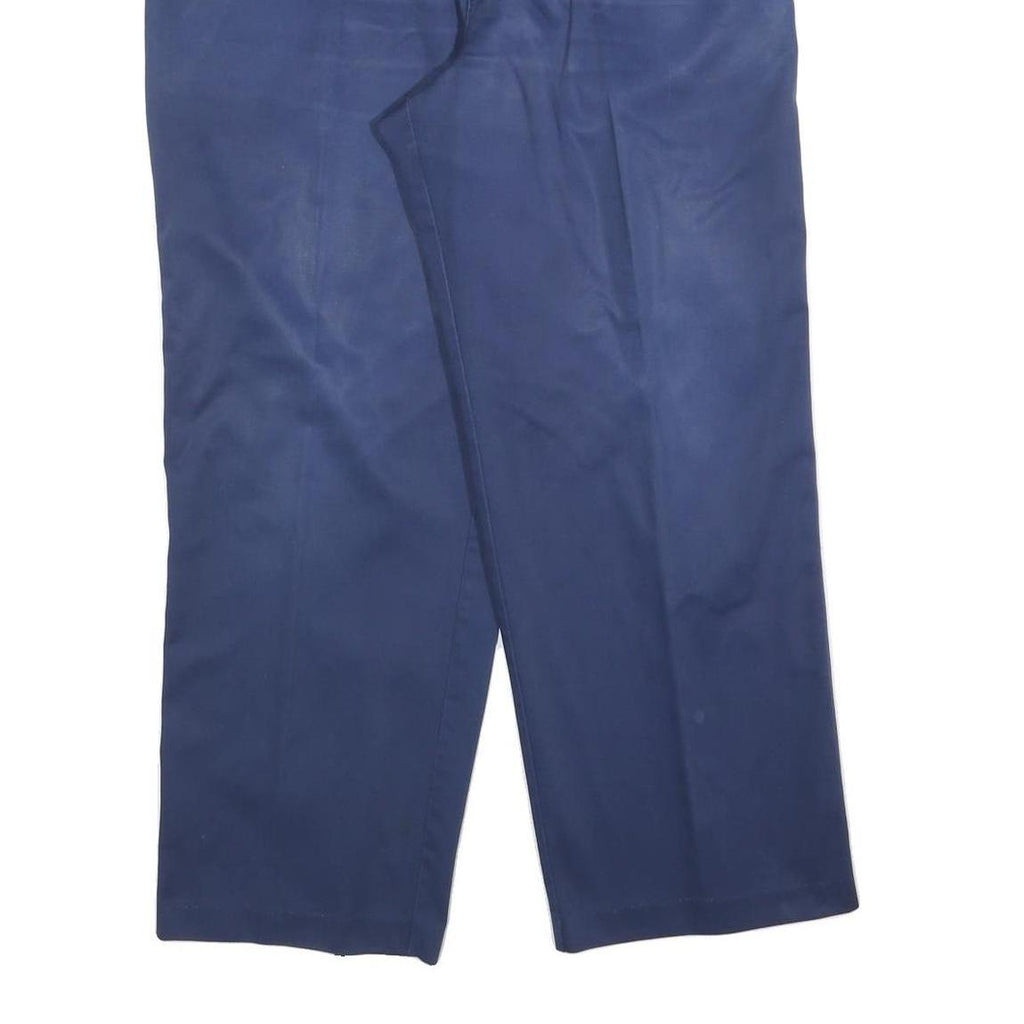DICKIES Mens Cotton Blend Navy Relaxed Straight Trousers W36 L28 Workwear Casual