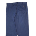 DICKIES Mens Cotton Blend Navy Relaxed Straight Trousers W36 L28 Workwear Casual
