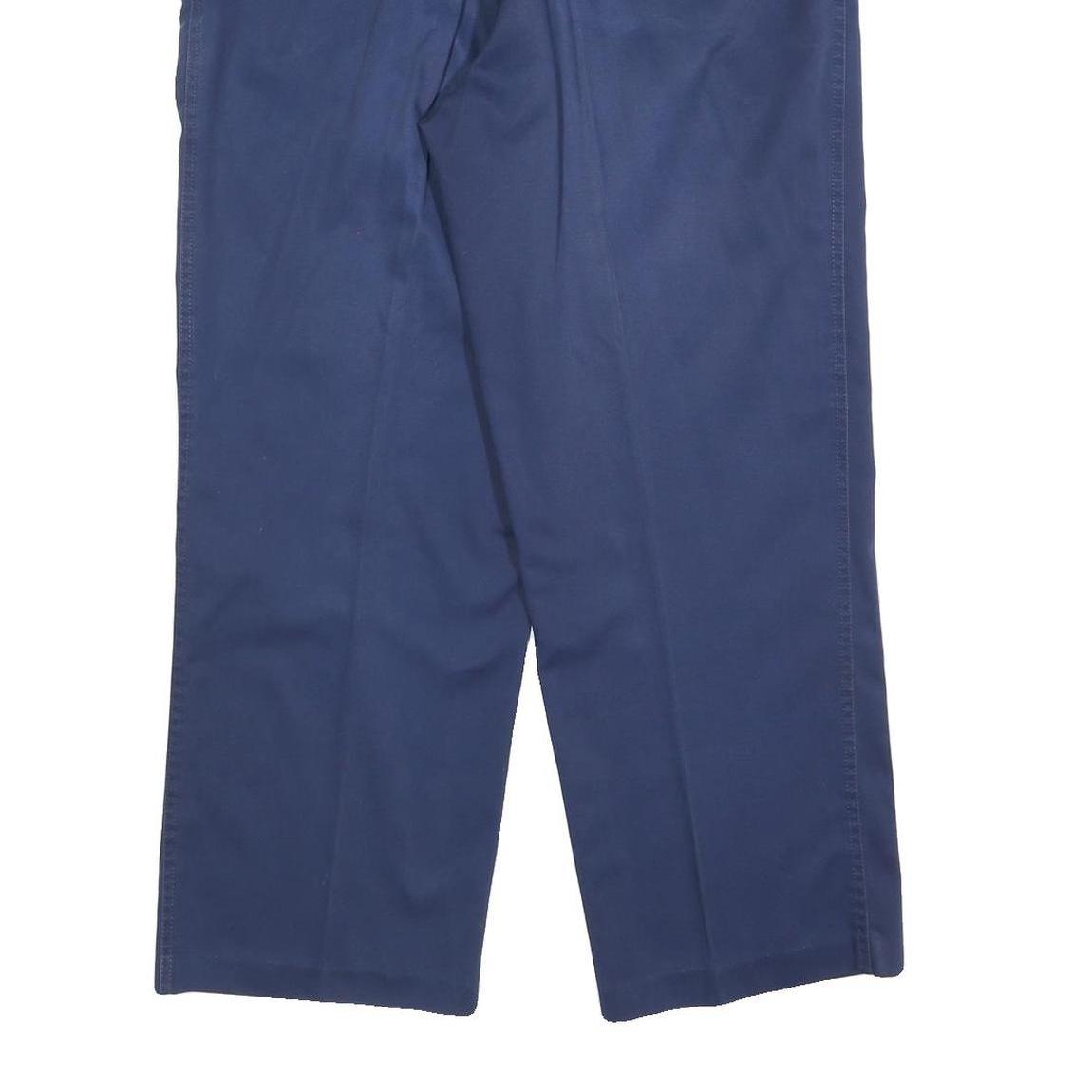 DICKIES Mens Cotton Blend Navy Relaxed Straight Trousers W36 L28 Workwear Casual