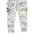 CLOCKHOUSE Mens Cotton Drawstring Regular Fit Grey Camouflage Trousers W30 L30