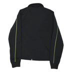 ADIDAS Womens Black & Lime Track Jacket UK 10 Polyester Blend Zip Sportswear