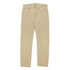 LEVI'S Mens Regular Fit Beige Cotton Blend Trousers W30 L29 Button Closure