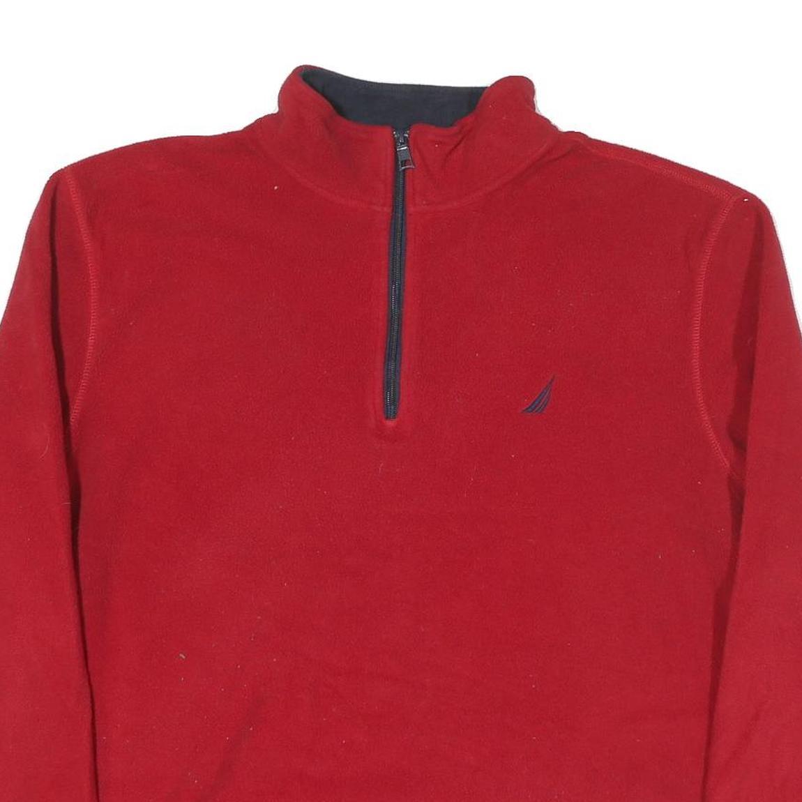 NAUTICA Mens Red Pullover Plain Crew Neck Basic Knit XL Polyester Blend Jumper