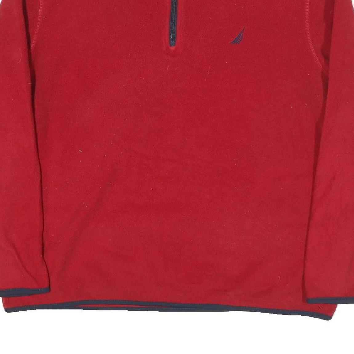 NAUTICA Mens Red Pullover Plain Crew Neck Basic Knit XL Polyester Blend Jumper