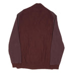 CALVIN KLEIN JEANS Mens Maroon Red Plain Jumper 1/4 Zip Cotton Blend XL Casual