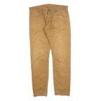 CARHARTT Mens Slim Fit Jeans Beige Denim W32 L32 Button Closure Casual Workwear