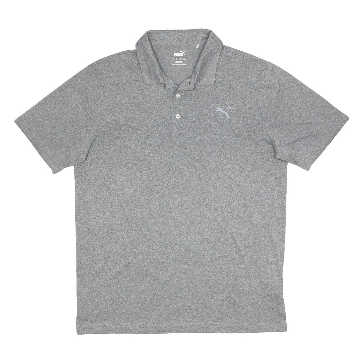 PUMA Mens Grey Polo Shirt XL Short Sleeve Plain Lightweight Sports Casual
