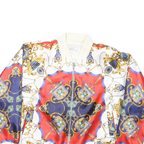 GDT Womens White & Red Bomber Jacket XL Polyester Blend Printed Zip Closure