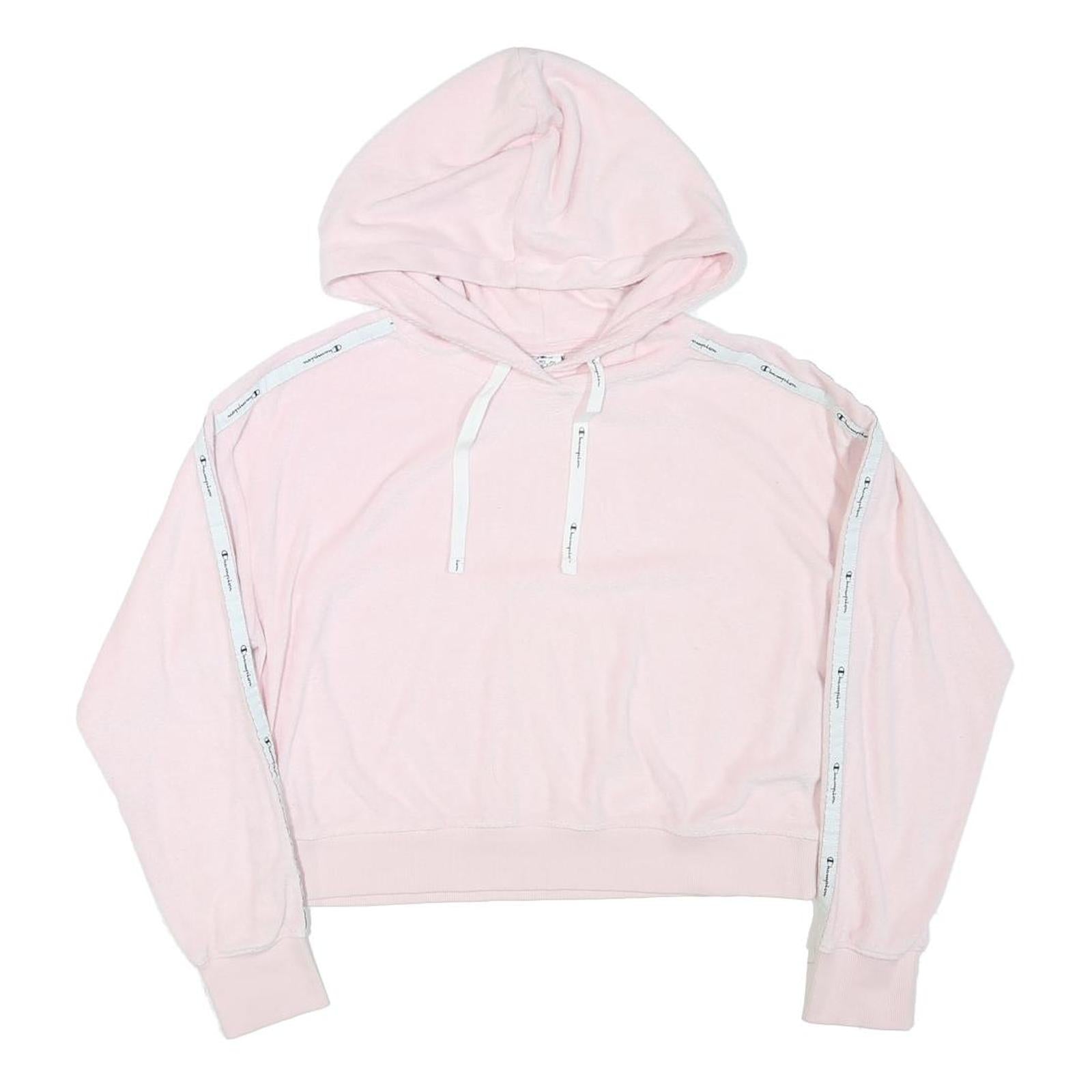 CHAMPION Womens Pink Hoodie M Polyester Blend Logo Tape Casual Top