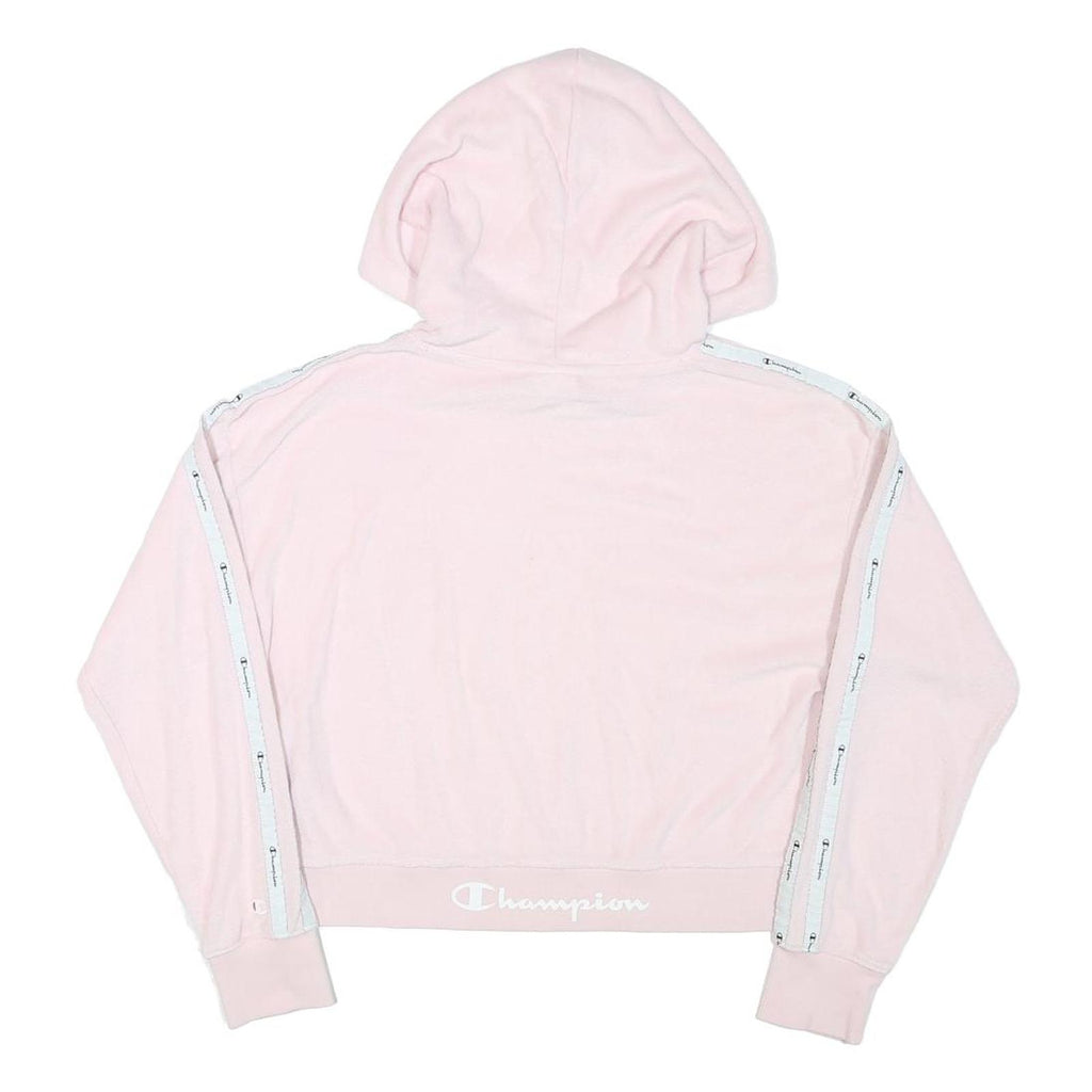 CHAMPION Womens Pink Hoodie M Polyester Blend Logo Tape Casual Top