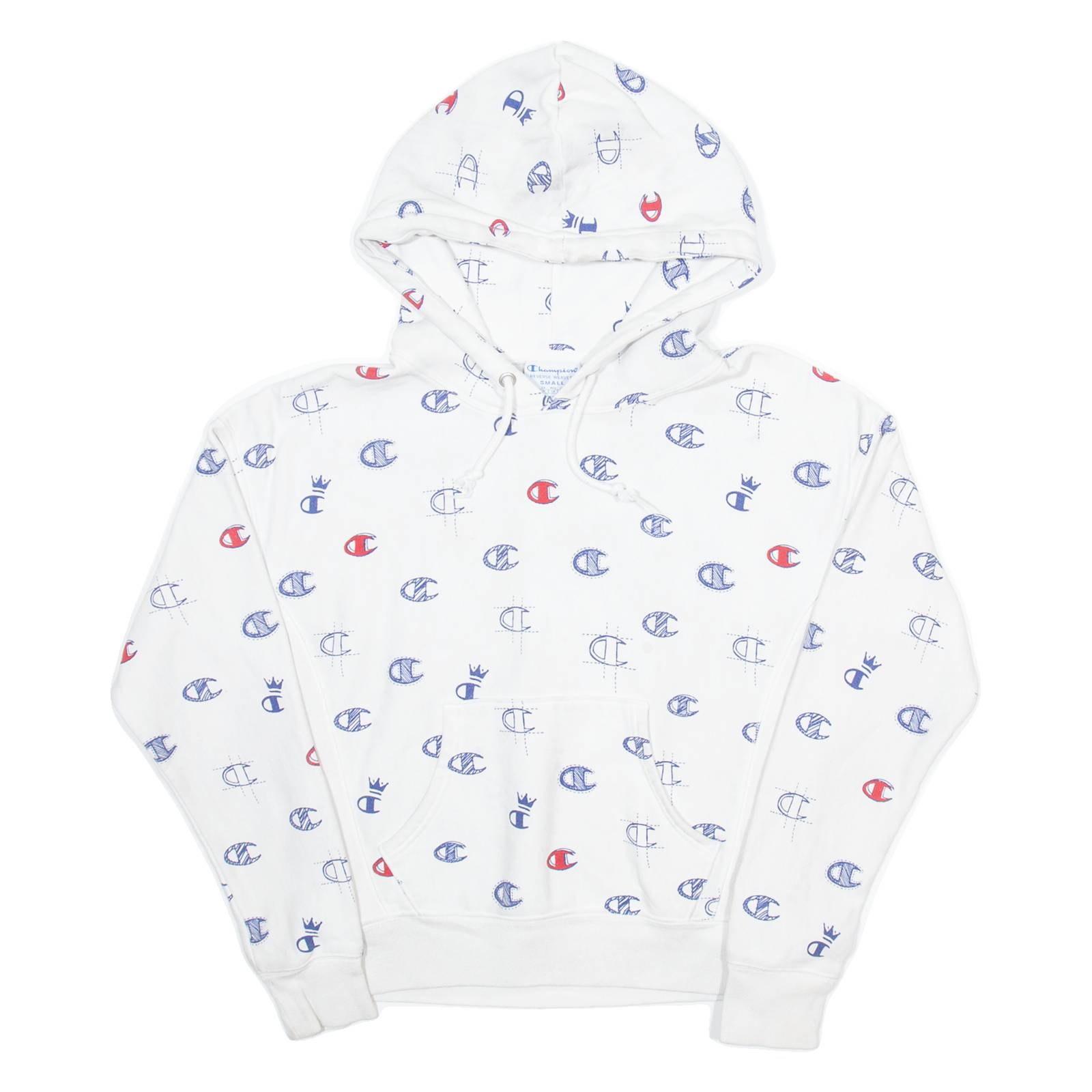 CHAMPION Mens White Hoodie S