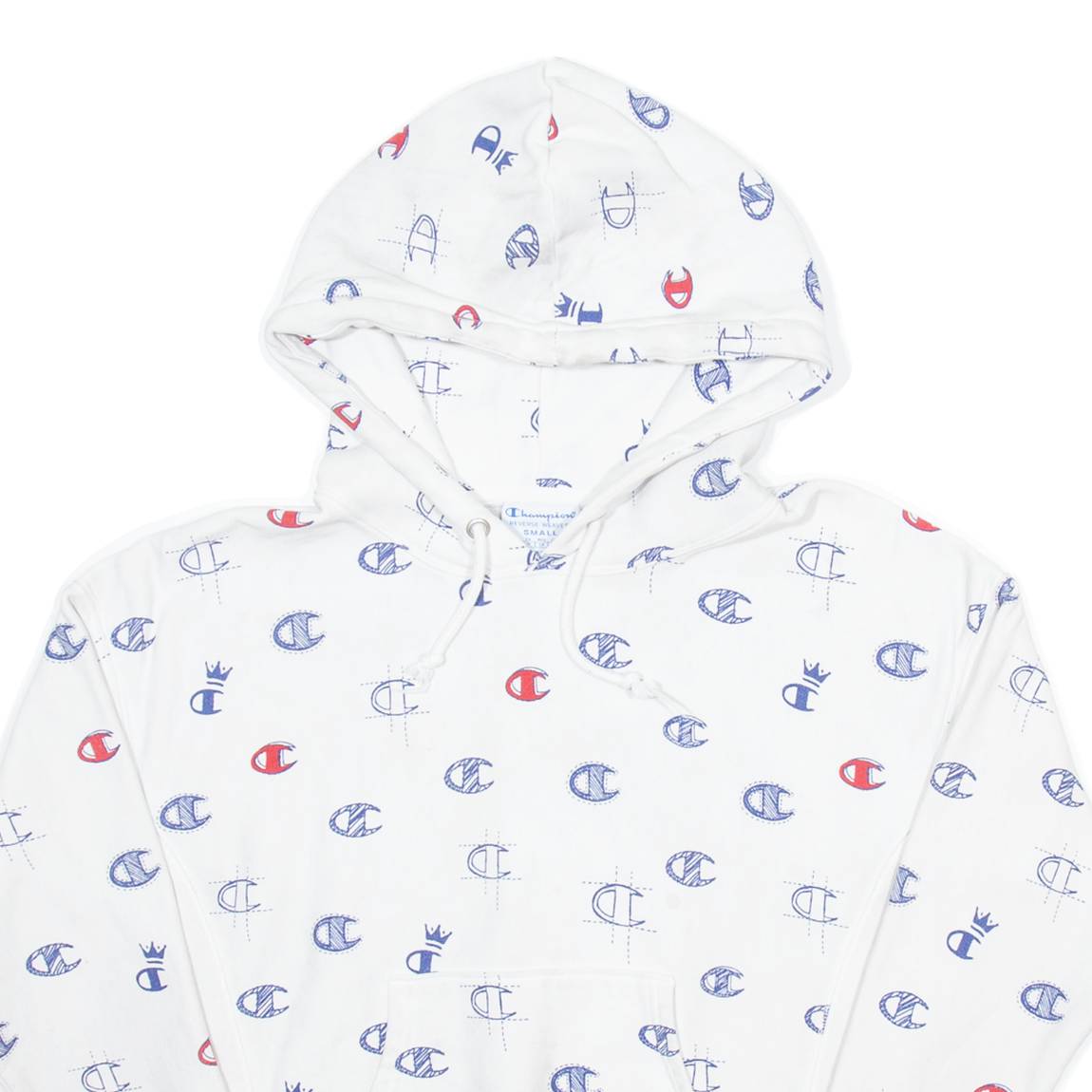 CHAMPION Mens White Hoodie S