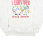 CANADIAN STARS Womens White I Survived Dupuis 1993 Crew Neck L Sweatshirt