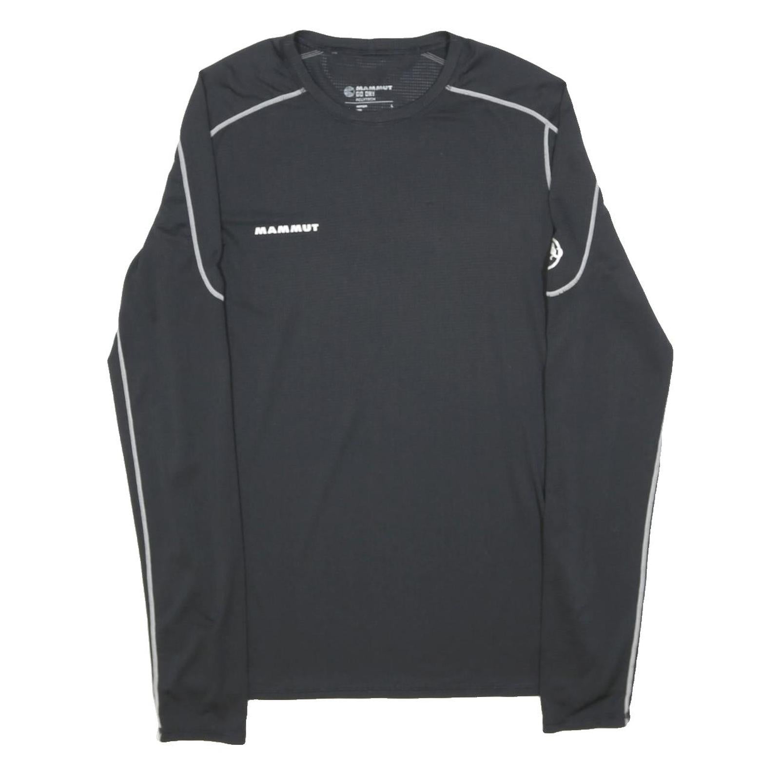 MAMMUT Mens Black Long Sleeve Crew Neck Performance T-Shirt L Activewear