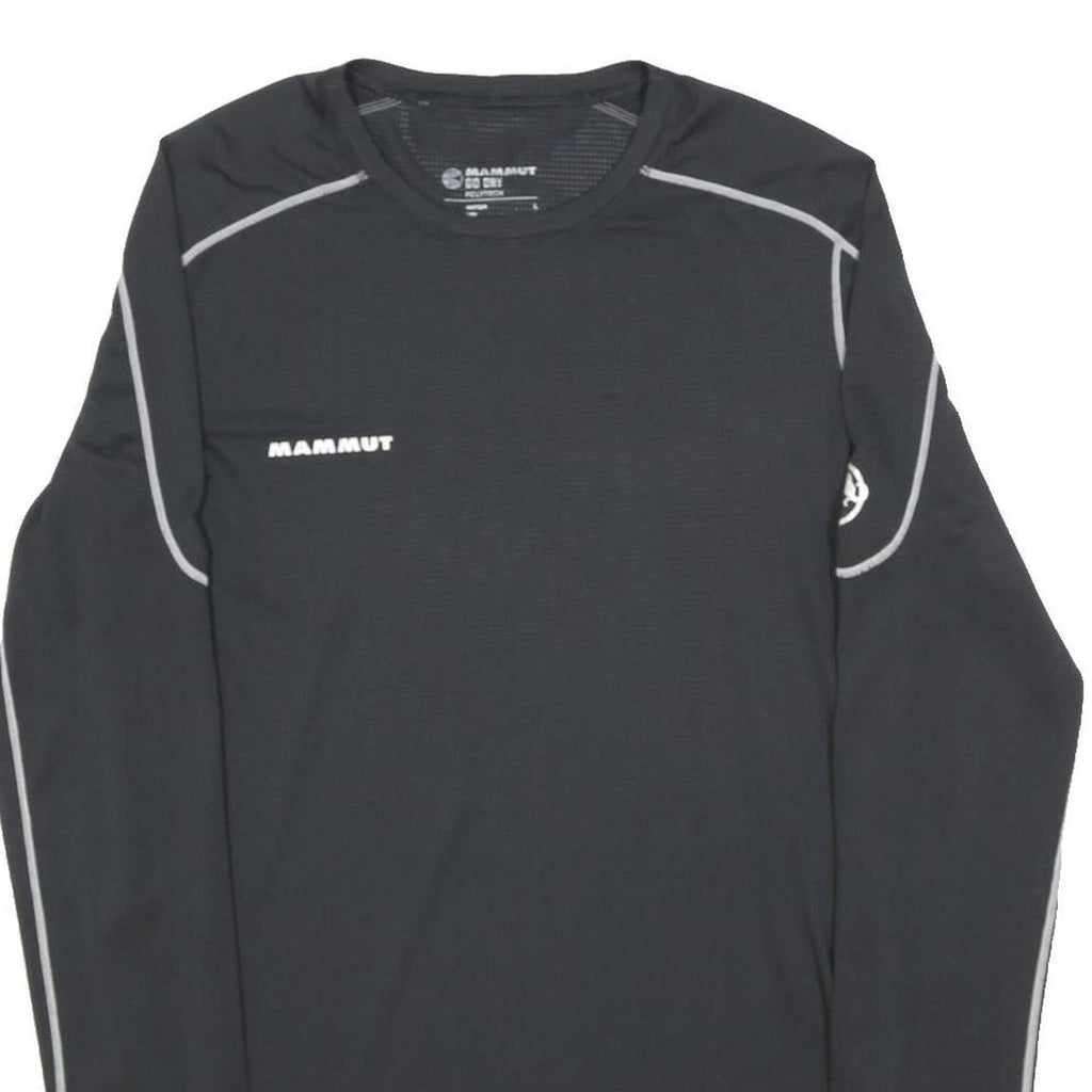 MAMMUT Mens Black Long Sleeve Crew Neck Performance T-Shirt L Activewear