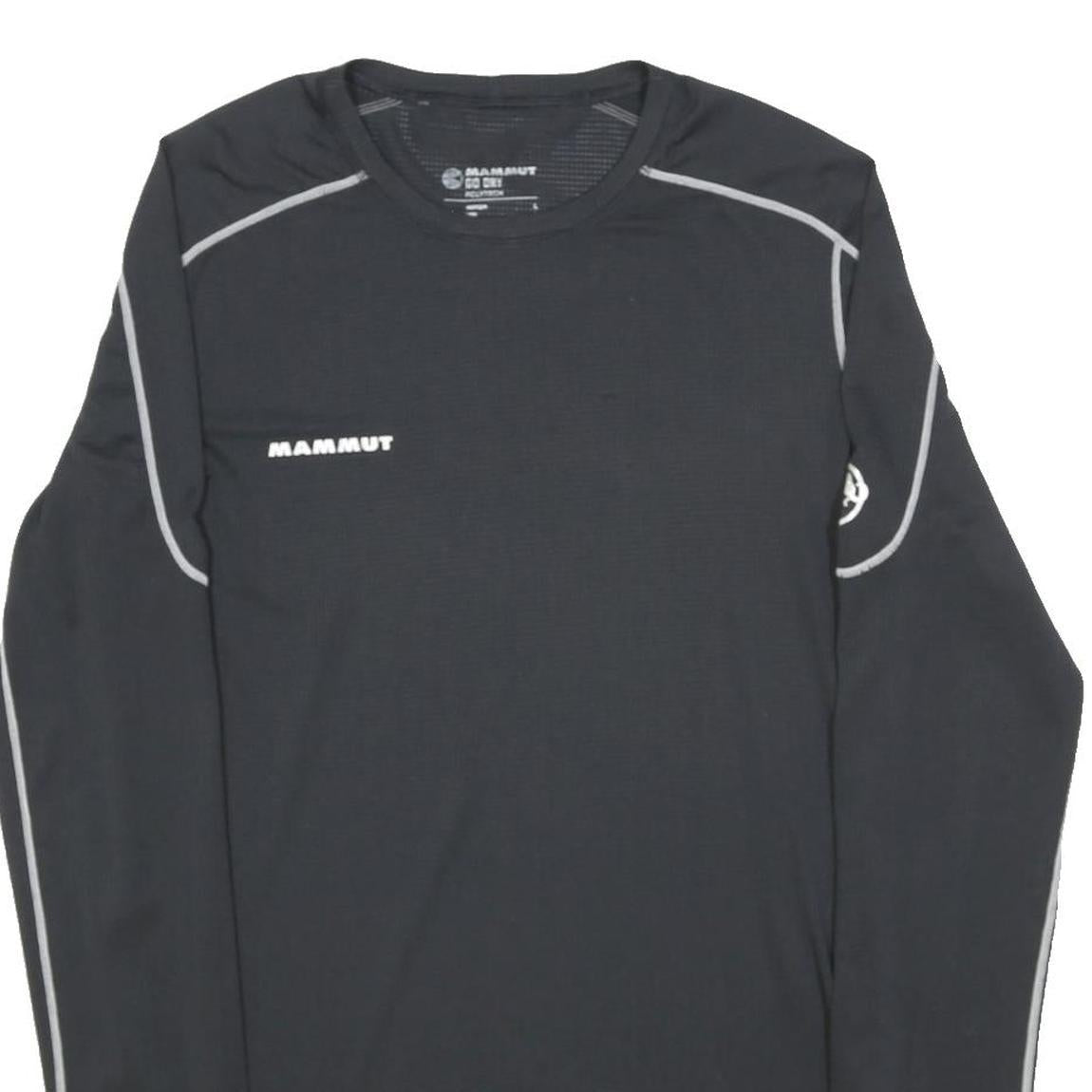 MAMMUT Mens Black Long Sleeve Crew Neck Performance T-Shirt L Activewear