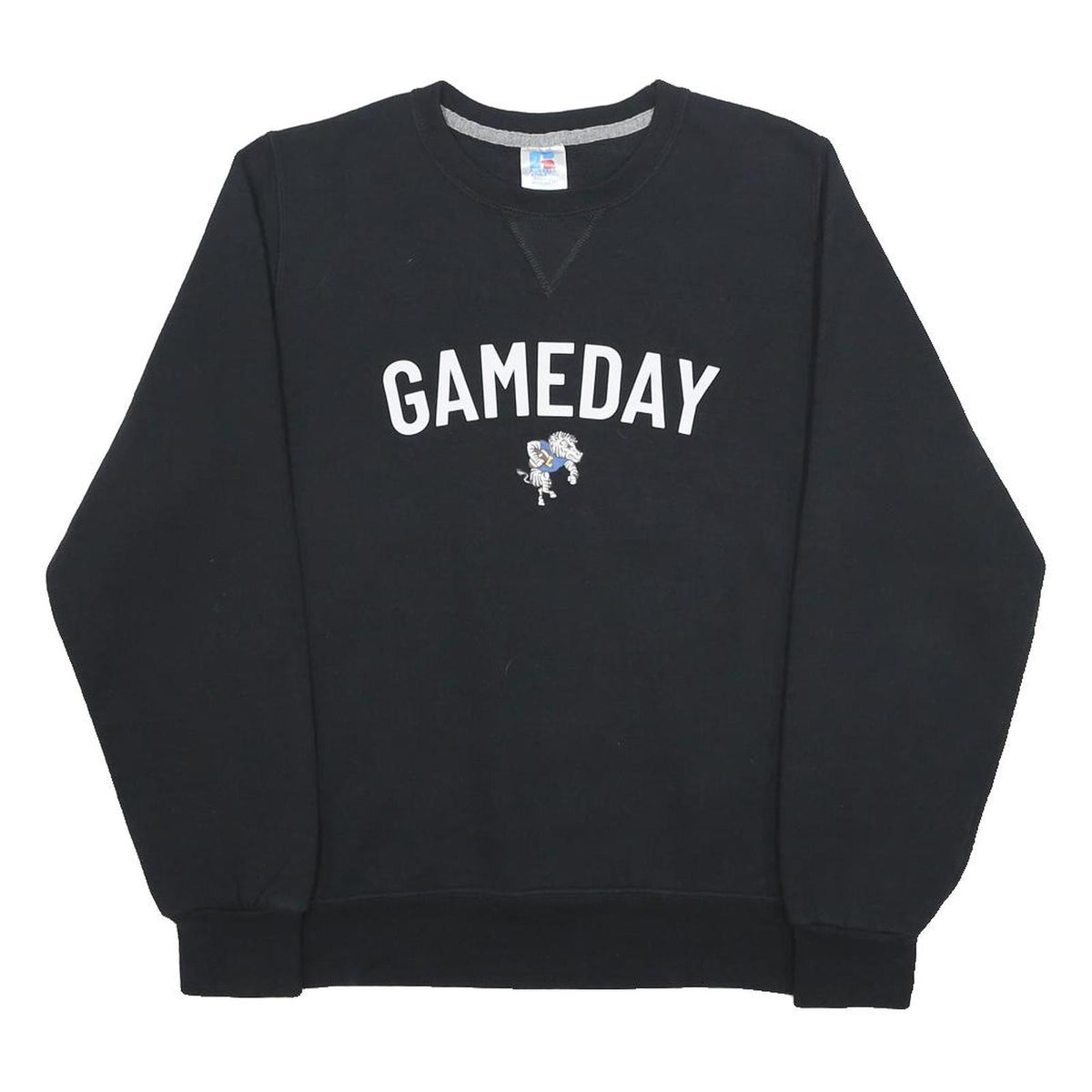 RUSSELL ATHLETIC Mens Black Gameday Crew Neck S Cotton Blend Sweatshirt