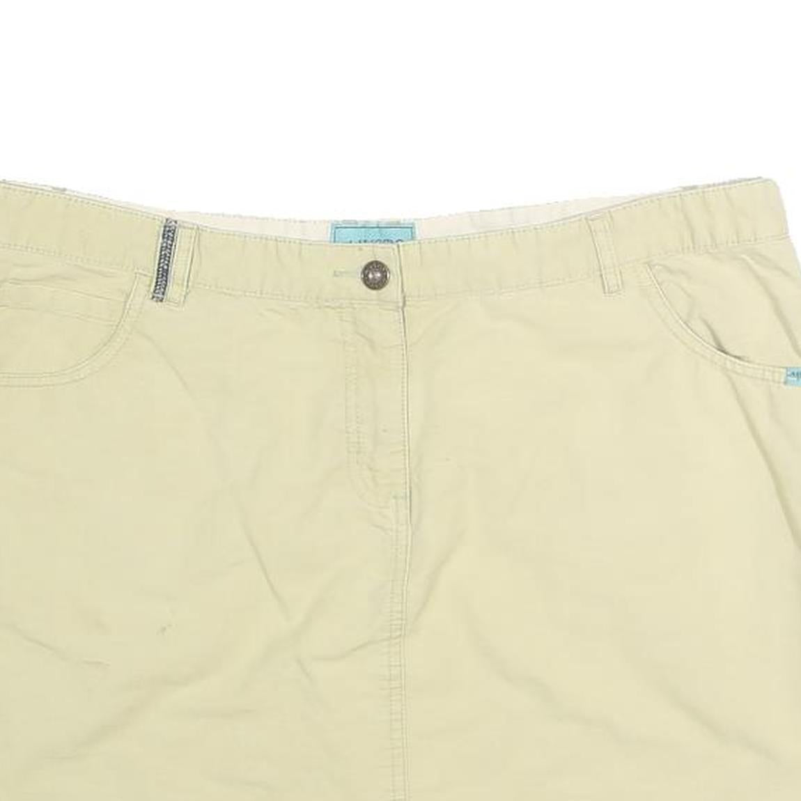 MUSTO Womens Cream Cotton Blend Mini Skirt Embroidered Pocket Casual Summer