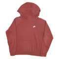 NIKE Womens Red Pullover Hoodie M Simple Logo Cotton Blend Casual