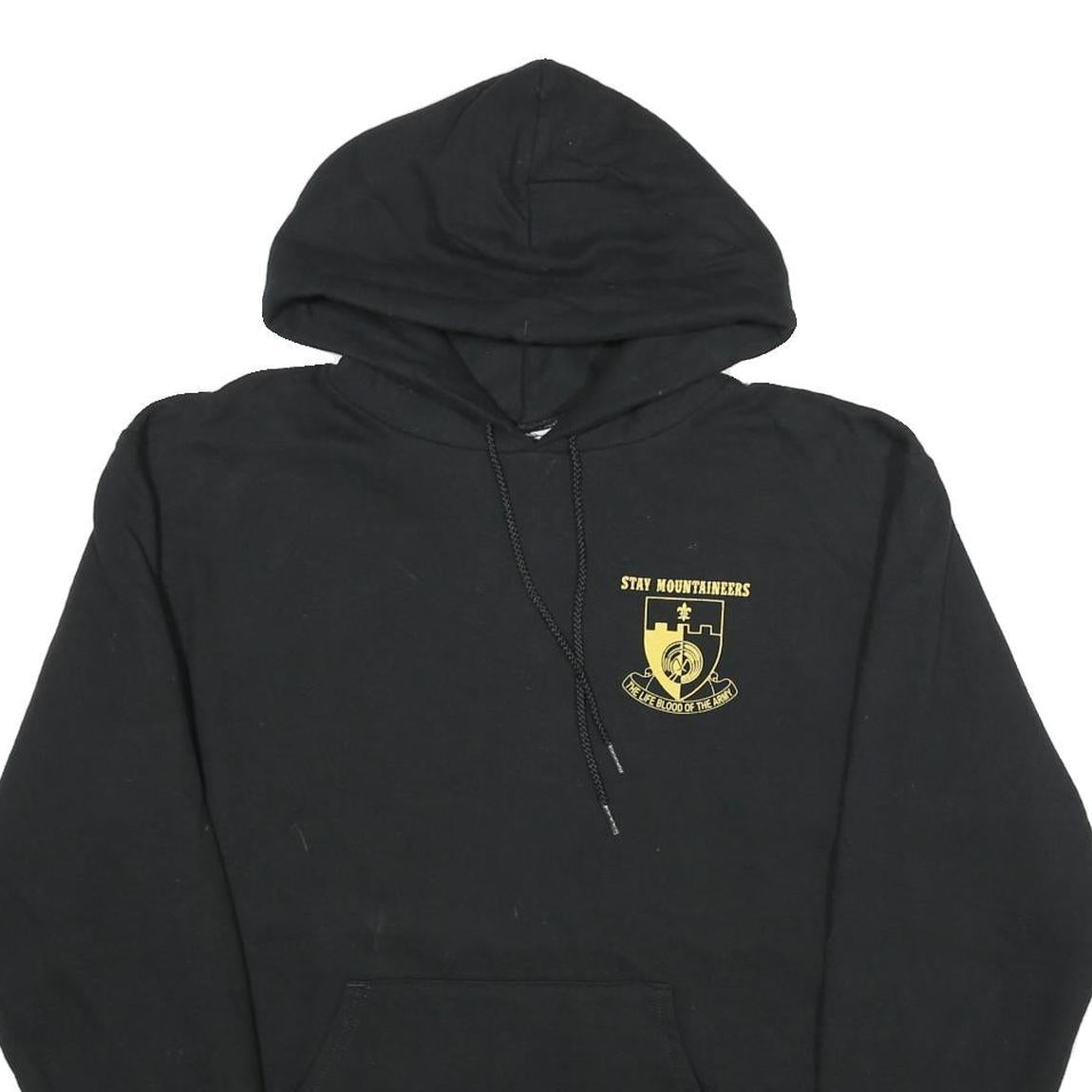 CHAMPION Mens Black Stay Mountaineers Graphic Pullover Hoodie M Cotton Blend