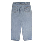 CARHARTT Mens Classic Blue Denim Jeans W36 L37 Comfortable Workwear Zip Closure