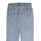 CARHARTT Mens Classic Blue Denim Jeans W36 L37 Comfortable Workwear Zip Closure