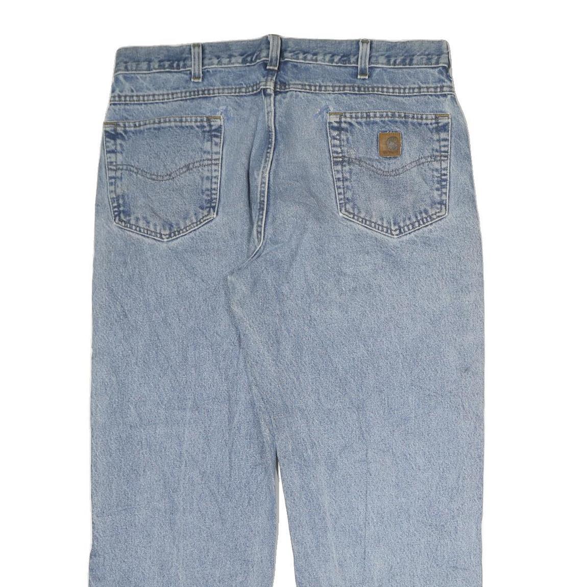 CARHARTT Mens Classic Blue Denim Jeans W36 L37 Comfortable Workwear Zip Closure