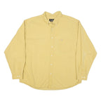 EDDIE BAUER Mens Yellow Cotton Blend Shirt XL Button Down Pocket Casual
