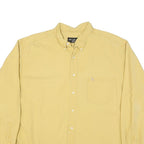 EDDIE BAUER Mens Yellow Cotton Blend Shirt XL Button Down Pocket Casual