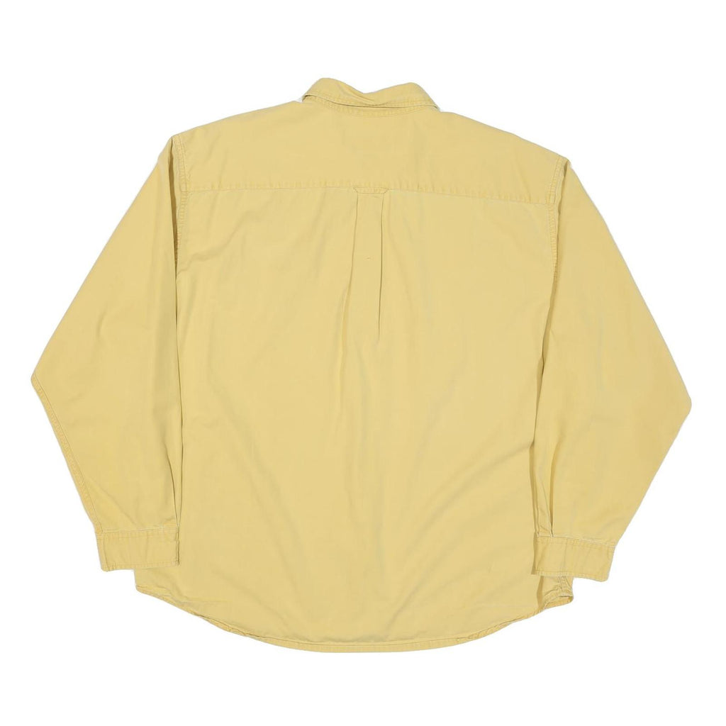 EDDIE BAUER Mens Yellow Cotton Blend Shirt XL Button Down Pocket Casual