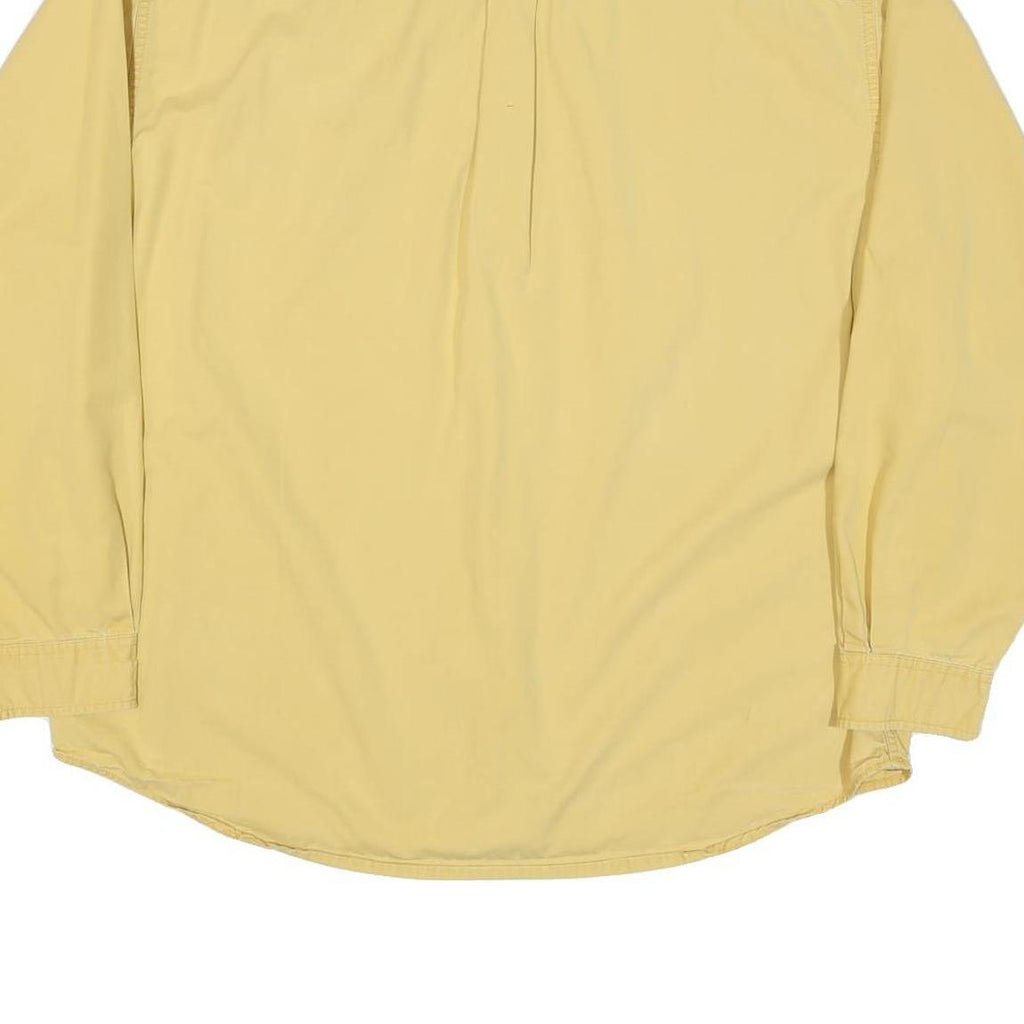 EDDIE BAUER Mens Yellow Cotton Blend Shirt XL Button Down Pocket Casual