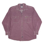 LEE Mens Red Cotton Shirt XL Casual Workwear Button Pocket Long Sleeve