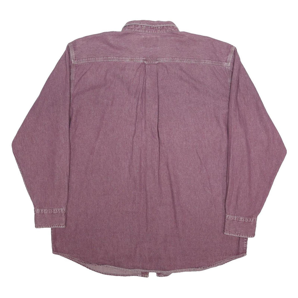 LEE Mens Red Cotton Shirt XL Casual Workwear Button Pocket Long Sleeve