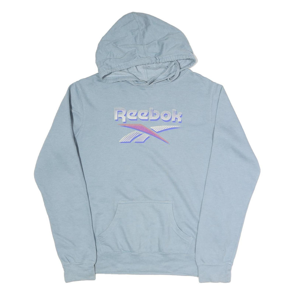 REEBOK Mens Blue Pullover Hoodie L Cotton Blend Casual Sportswear