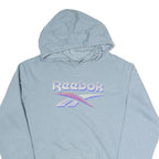 REEBOK Mens Blue Pullover Hoodie L Cotton Blend Casual Sportswear