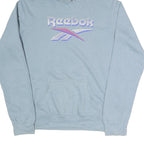 REEBOK Mens Blue Pullover Hoodie L Cotton Blend Casual Sportswear