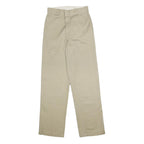DICKIES Womens Cotton Blend Beige Relaxed Straight Trousers W27 L32 Workwear Zip