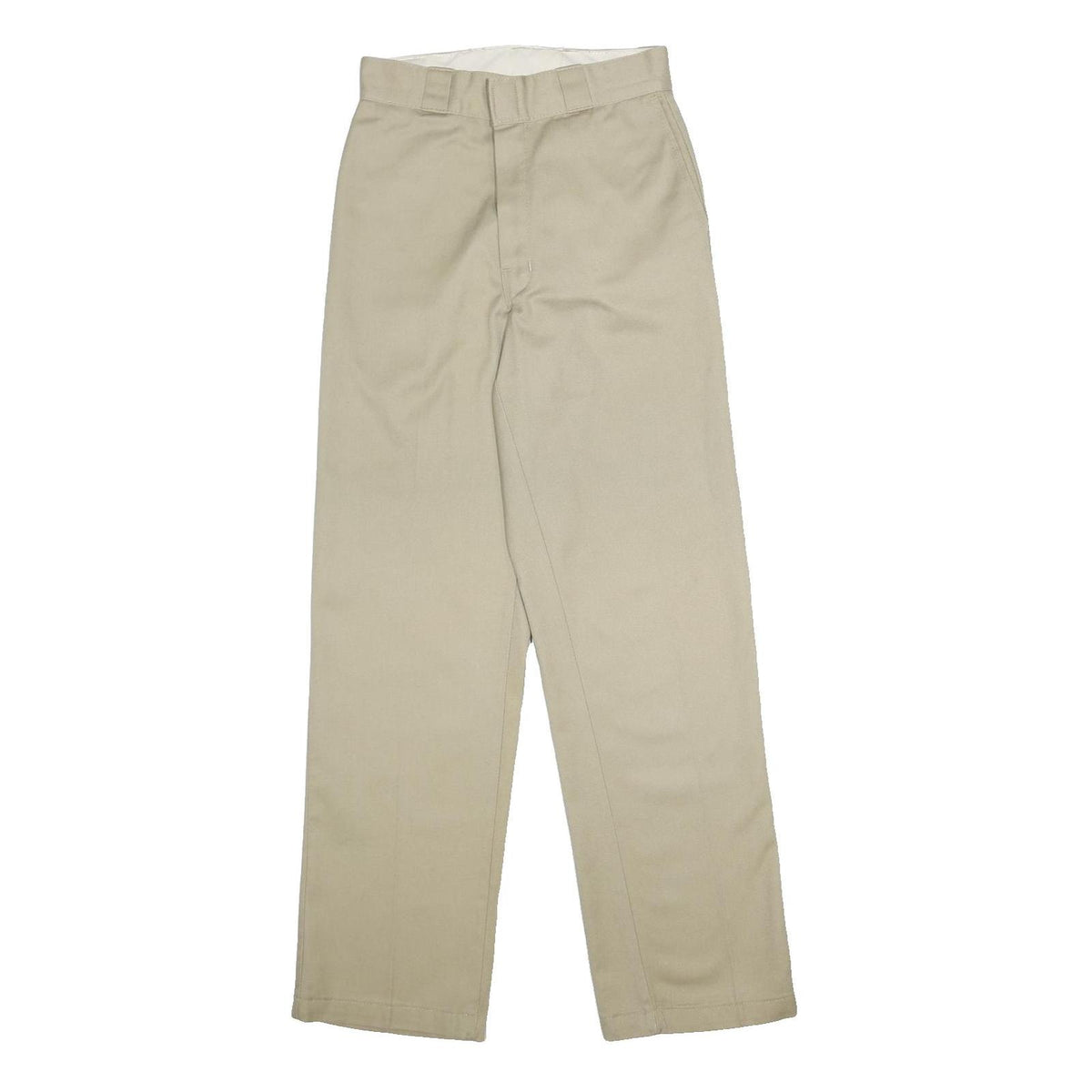 DICKIES Womens Cotton Blend Beige Relaxed Straight Trousers W27 L32 Workwear Zip