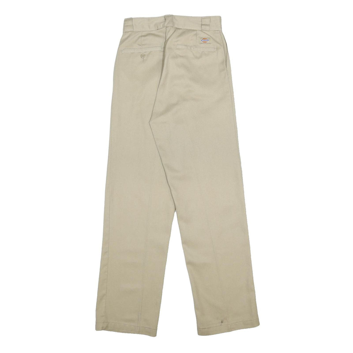 DICKIES Womens Cotton Blend Beige Relaxed Straight Trousers W27 L32 Workwear Zip