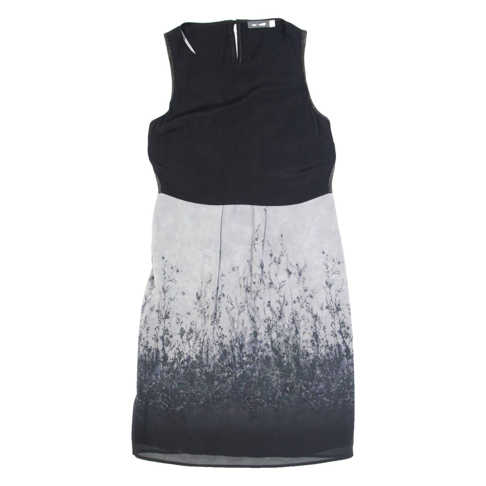 MINT VELVET Womens Day Dress Black Floral Sleeveless Midi UK 10